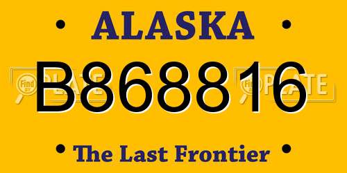 B868816 Alaska License Plate