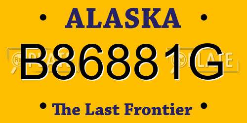 B86881G Alaska License Plate