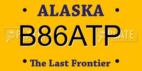 B86ATP Alaska License Plate