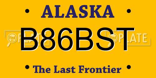 B86BST Alaska License Plate