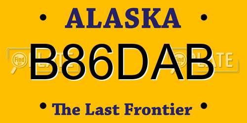 B86DAB Alaska License Plate