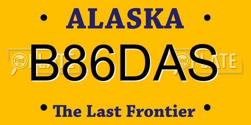 B86DAS Alaska License Plate