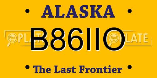 B86IIO Alaska License Plate