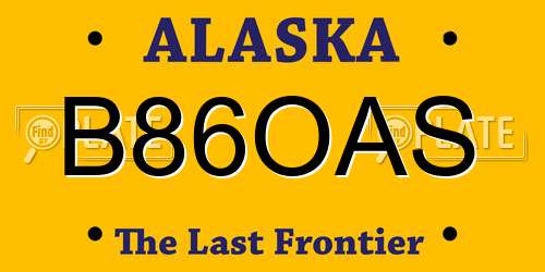 B86OAS Alaska License Plate