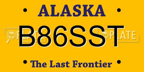 B86SST Alaska License Plate