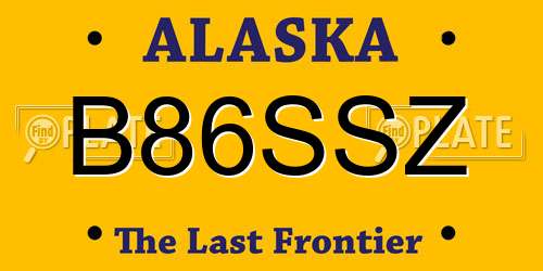 B86SSZ Alaska License Plate