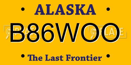 B86WOO Alaska License Plate