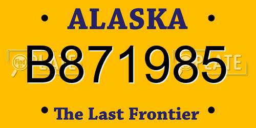 B871985 Alaska License Plate