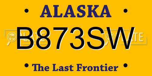 B873SW Alaska License Plate