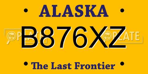 B876XZ Alaska License Plate