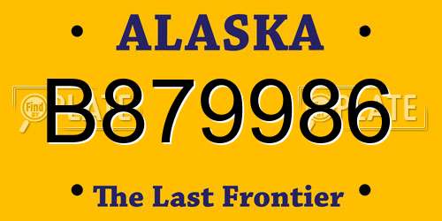 B879986 Alaska License Plate