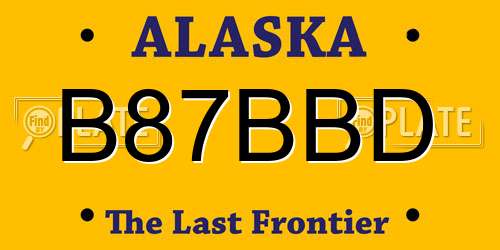 B87BBD Alaska License Plate