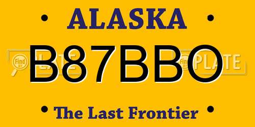 B87BBO Alaska License Plate