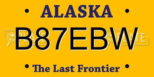 B87EBW Alaska License Plate
