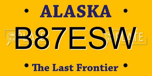 B87ESW Alaska License Plate