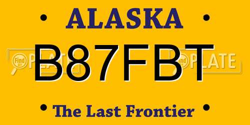 B87FBT Alaska License Plate
