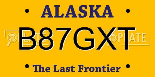 B87GXT Alaska License Plate
