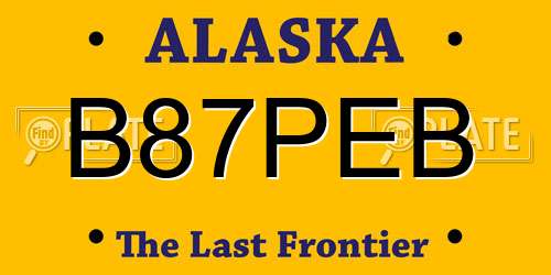 B87PEB Alaska License Plate