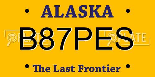 B87PES Alaska License Plate