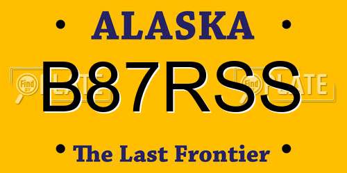 B87RSS Alaska License Plate