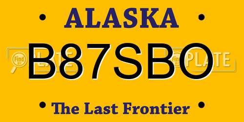 B87SBO Alaska License Plate