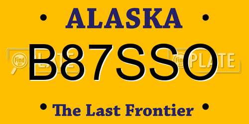B87SSO Alaska License Plate