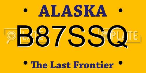 B87SSQ Alaska License Plate
