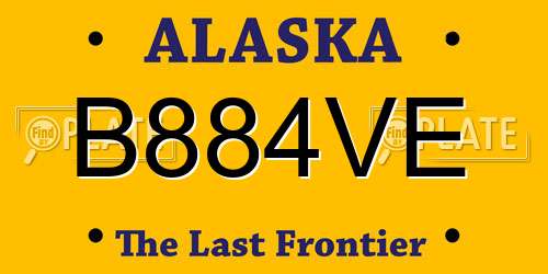 B884VE Alaska License Plate
