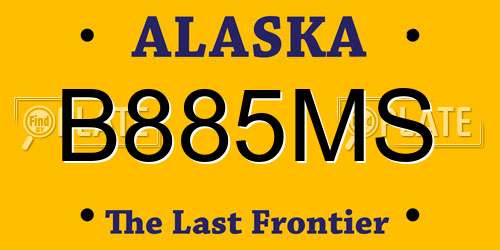 B885MS Alaska License Plate
