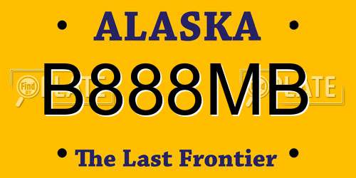 B888MB Alaska License Plate