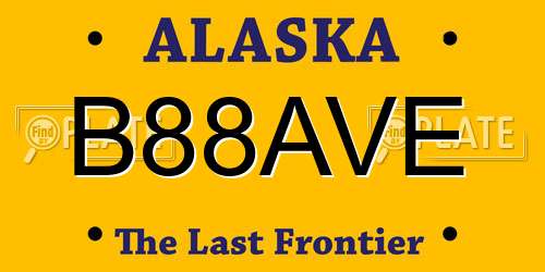 B88AVE Alaska License Plate