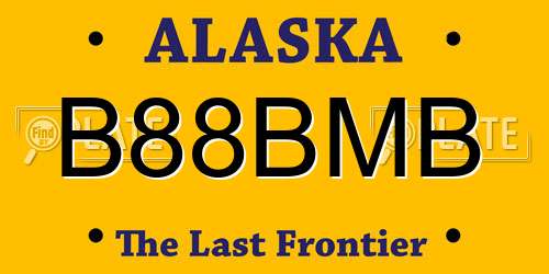 B88BMB Alaska License Plate