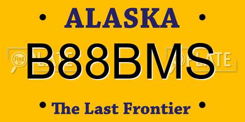 B88BMS Alaska License Plate