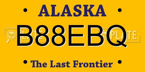 B88EBQ Alaska License Plate