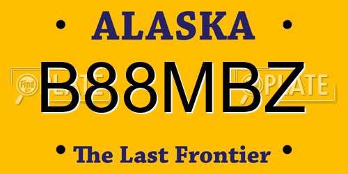 B88MBZ Alaska License Plate