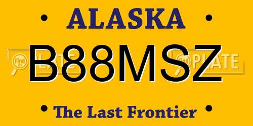 B88MSZ Alaska License Plate