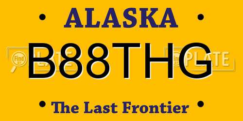B88THG Alaska License Plate