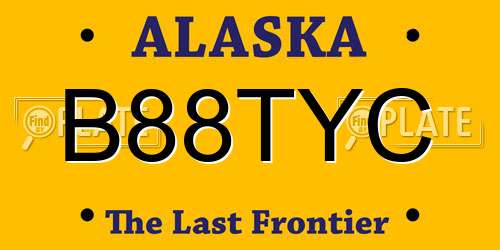 B88TYC Alaska License Plate