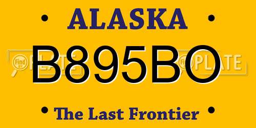 B895BO Alaska License Plate