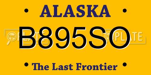 B895SO Alaska License Plate