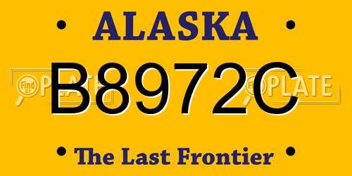 B8972C Alaska License Plate