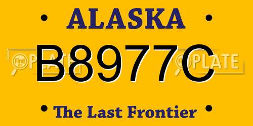 B8977C Alaska License Plate