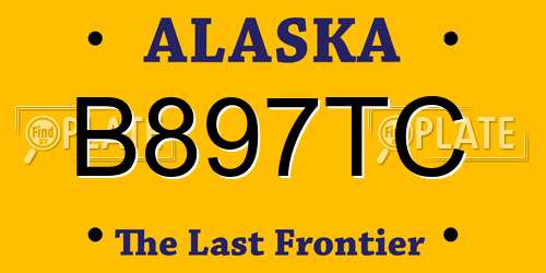 B897TC Alaska License Plate