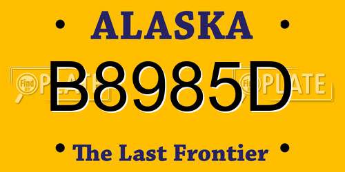 B8985D Alaska License Plate