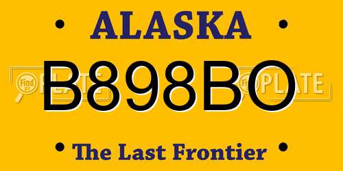 B898BO Alaska License Plate