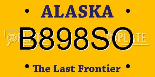 B898SO Alaska License Plate