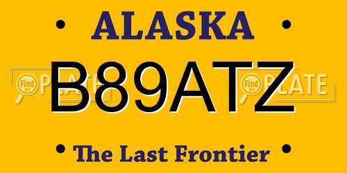 B89ATZ Alaska License Plate