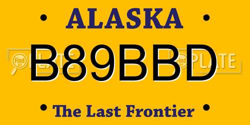 B89BBD Alaska License Plate