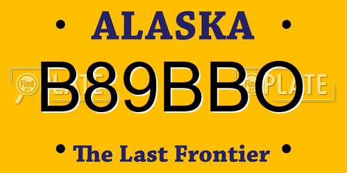 B89BBO Alaska License Plate