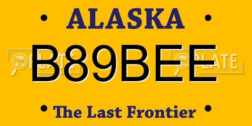 B89BEE Alaska License Plate